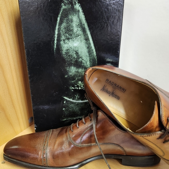 Magnanni \'Carlito\' Cap Toe Cognac Brown Leather Derby Shoes Men’s Size 13 M Box main image 10